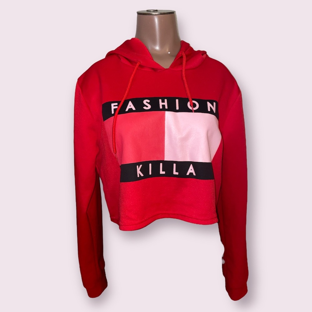 “FASHION KILLA” Tommy Hilfiger brand look like SWEATER CROP SIZE LARGE